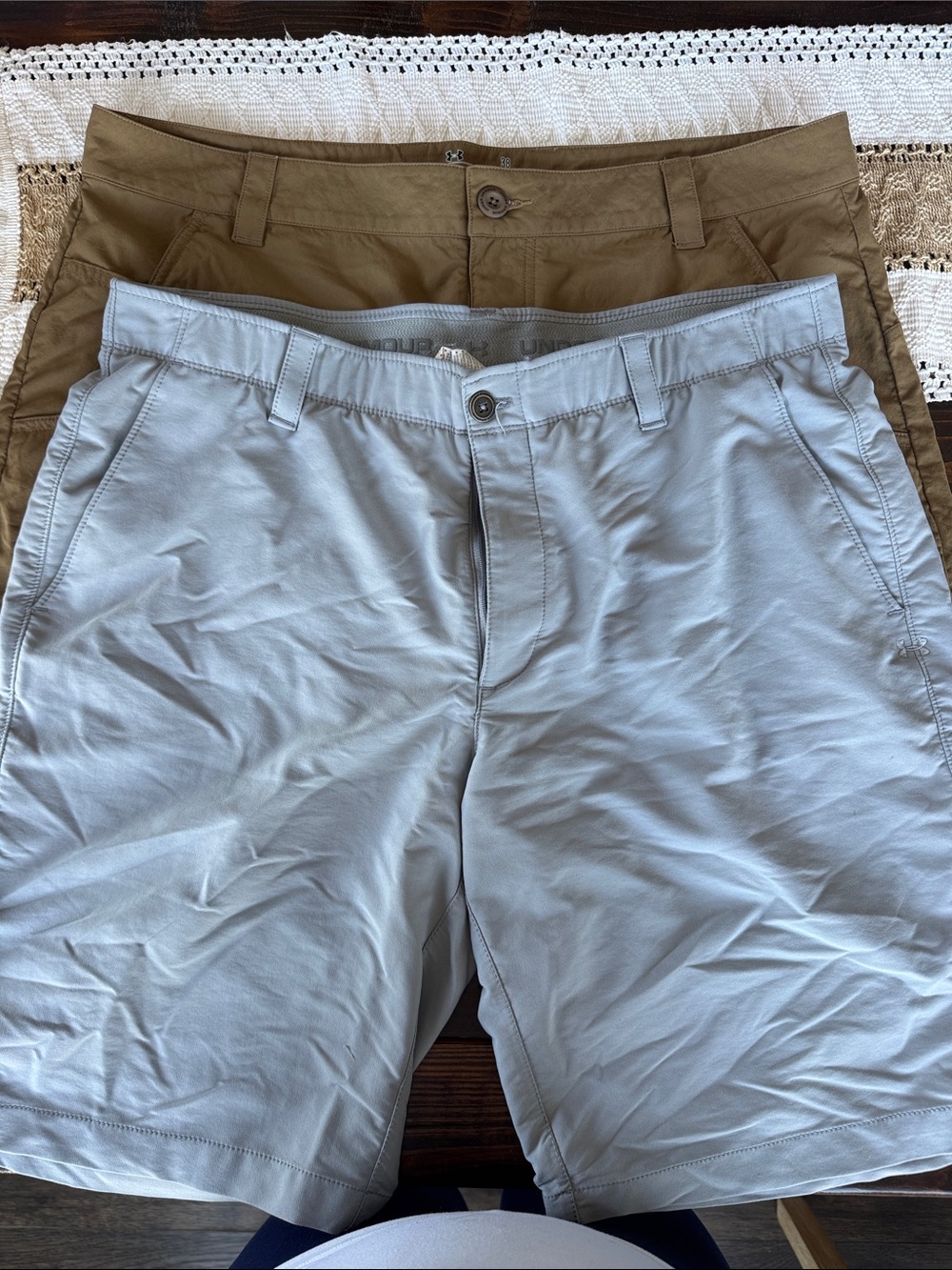 Under Armour Men's Chino Shorts in Light Gray and Brown